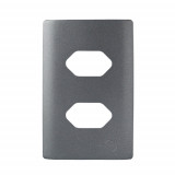 Placa p/ 2 Tomadas 4x2 - Novara Preto Graifte